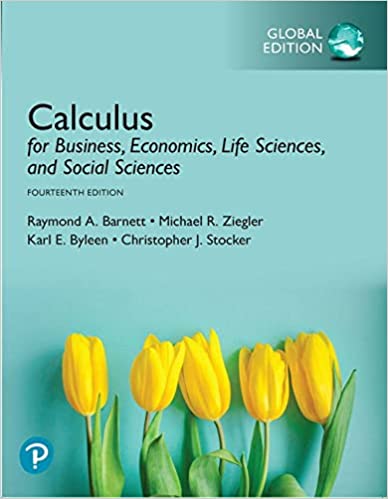 Calculus for Business, Economics, Life Sciences, and Social Sciences GLOBAL 14th Edition, ISBN-13: 978-1292266152